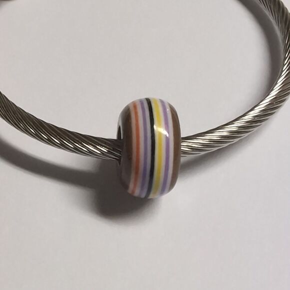 Brown Multicolor Charm for Pandora Style Bracelet - Picture 2 of 5